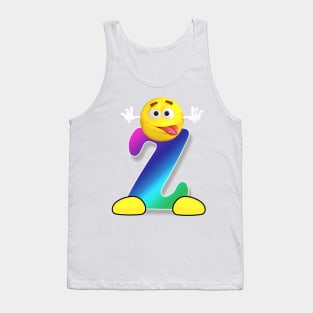 Letter Z Alphabet Smiley Monogram Face Emoji Shirt for Men Women Kids Tank Top